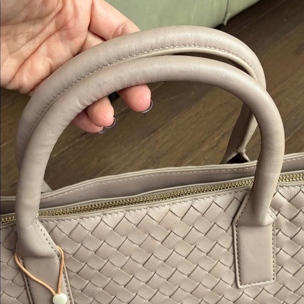 Quince Top Handle Woven Italian Leather Bag - Picture 6 of 16